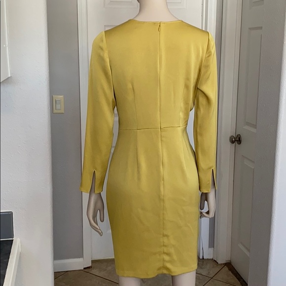 Ann Taylor petite Triacetate olive mist Twist shift dress-2P - Picture 4 of 9